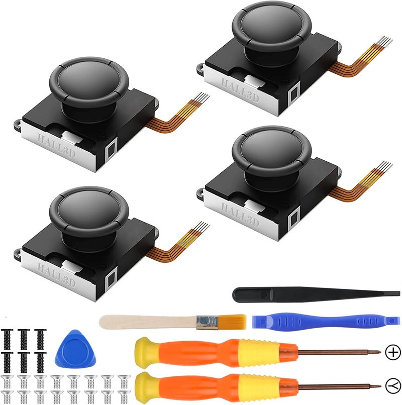 BRONAL TMR Hall Effect Joystick Replacement for JoyCon – 32 in 1 [No Drifting] Replacement Joystick Analog Thumb for Switch/OLED/Lite Right/Left Stick (4pcs with Repair Kit) - Image 1